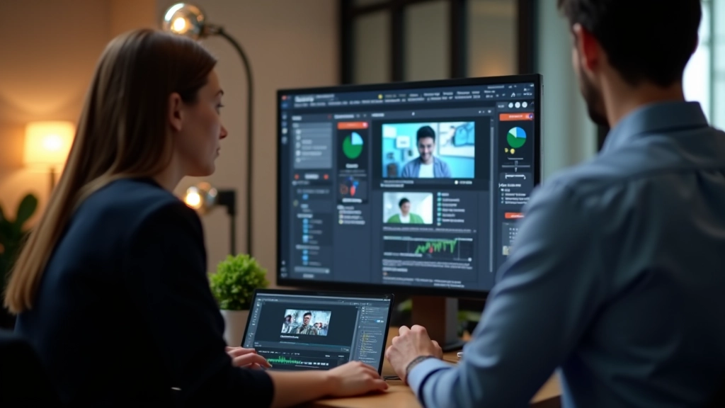 Diretor criativo revisando portfólio de motion design em reunião com cliente